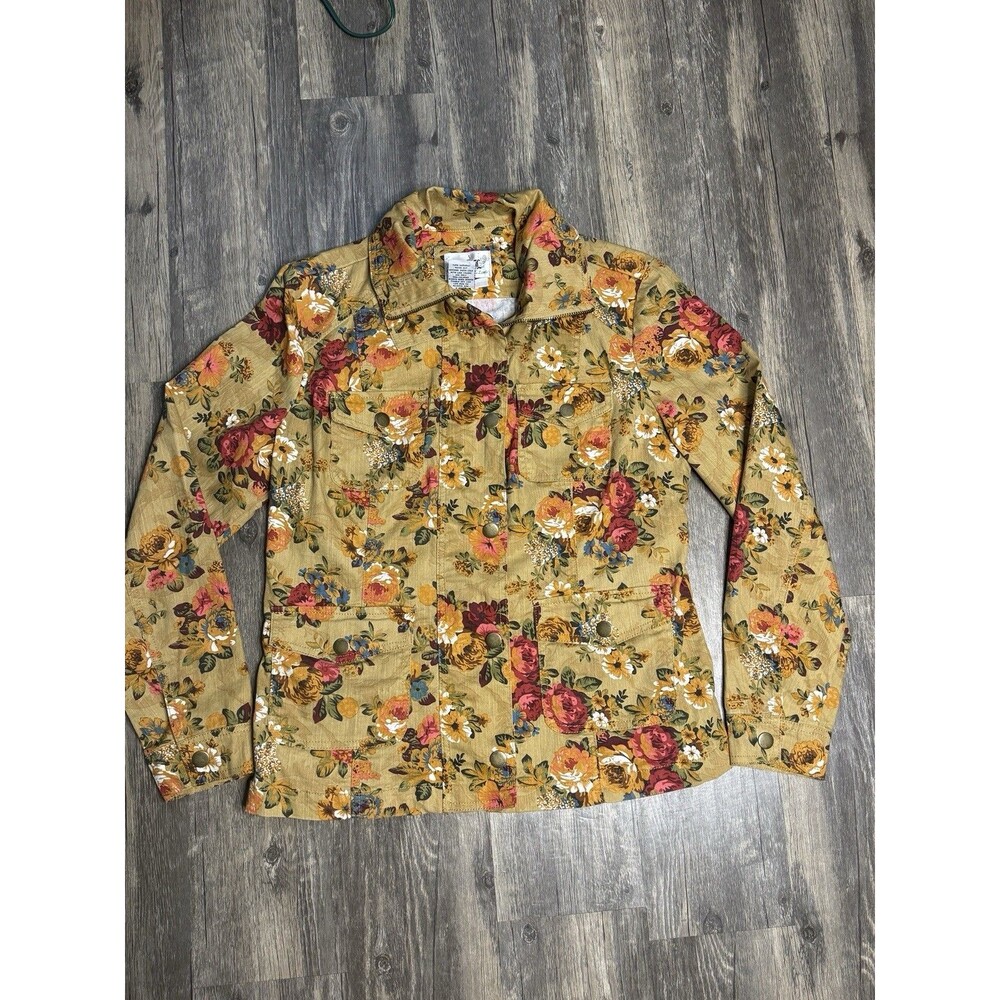 Floral‎ Chore Jacket Cottagecore Boho Prairie Whimsigoth Utility Coat M